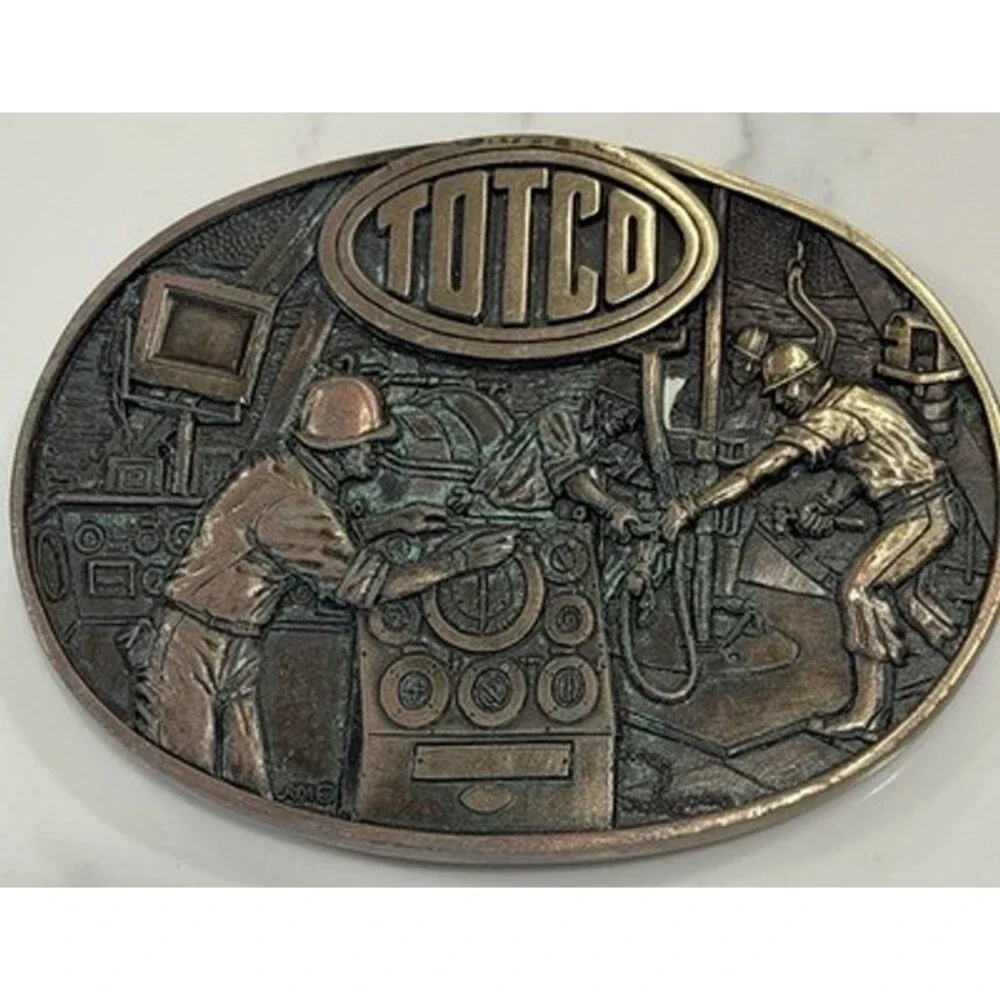 Vintage Mint 1982 Totco Drilling Belt Buckle Oil Well Rig Texas US Gas Field Old